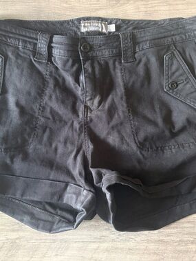 torrid Black Cotton Roll-Hem Cargo Shorts